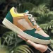 Mens Color Block Sneakers Suede And Leather Upper Casual Skate Shoes_vogvips.com
