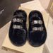 Niche Design Bag Head Fluffy Slippers For Women's Autumn And Winter Wear 2025 New Home Furnishing Piled Thick-soled Cotton Slippers For Women_vogvips.com