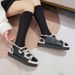 Autumn Winter Trendy Thick Sole One-Strap Fleece-Lined Thickened Lamb Wool Slippers Warm Shoes Double Buckle_vogvips.com