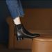 French Style Small Thick Heel Square Toe Soft Leather Ankle Boots For Women 2024 Autumn New Knitted Deep Mouth Women's_vogvips.com