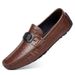 Handmade Loafers Men's Foot Cover Embossed Leather Casual Leather Shoes Crocodile Pattern Beanie Shoes_vogvips.com