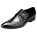 Euro Step British Style Trend Soft Leather Casual Fashion Pointed Toe Buckle Men's Host Hairstylist Shoes_vogvips.com