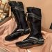 Women Boxing Boots ~Summer New Lightweight Soft Sole Martin Boots For Women, German Training Boxing Patchwork Lace-Up Long Boots, Trendy_vogvips.com