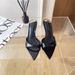 2023 Summer Korean Style Simple Shallow Mouth Sandals Fashion Square Toe One-Strap Solid Color Stiletto Heel Slippers_vogvips.com