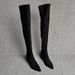 Women's French Vintage Knee High Boots With Square Toe And Chunky Heel Stylish Stretch Tall Boots Fashionable High Heel Boots_vogvips.com