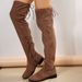 Plus Size Over-the-Knee For Women Slimming High Tube Martin Low Heel Single Flat Boots_vogvips.com