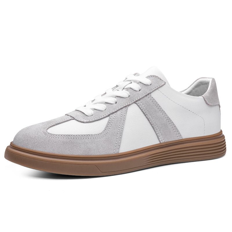 Retro Leather Color Matching Platform Casual Sports Board Shoes Dexun Flying Weaving Matte Platform Men's Shoes_vogvips.com