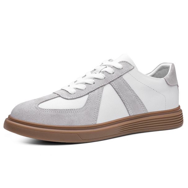 Retro Leather Color Matching Platform Casual Sports Board Shoes Dexun Flying Weaving Matte Platform Men's Shoes_vogvips.com