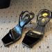 26 Spring/Summer New Fashionable Gold Bar High Square Toe Strap Sandals For Women, Elegant And Sexy Thin Heel Open-Toe_vogvips.com