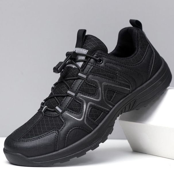 Summer Breathable New Sports Hiking Casual Men's Black Training Shoes, Security Patrol Labor Protection Shoes_vogvips.com