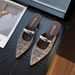 Pointed Metal French Thick Heel Commuter Cool Slippers Women's 2026 New Outer Wear Temperament Bag Head Half Slippers_vogvips.com