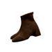 High Heel Suede Slim Women 2025 New Autumn Winter Korean Style Fashionable Ankle Stretch Martin Boots_vogvips.com