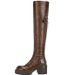 Sheii Su Yinyin Annual Combat ~ Round Toe Wrinkled Thick Heel Mid-Calf Women's Riding Boots_vogvips.com