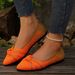 Foreign Trade Large Size Lightweight Soft Sole Loafers For Women 2025 Spring And Autumn New Color Block Bow Comfortable_vogvips.com