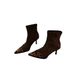 ShoeVault Pointed Toe For Women 2024 Autumn Winter New Suede Leopard Print Patchwork Stretch Slim European And American Style Thin_vogvips.com