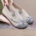 Womens Floral Embroidered Knit Slip On Shoes Flat Design For Daily Wear And Casual Outings_vogvips.com