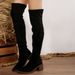 Women's Suede High Heeled Over The Knee Elastic Boots Autumn New Style Plus Size Slimming European American Style_vogvips.com