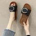 Women's C Strap Slippers Summer Wear Non-Slip Wear-Resistant Soft Sole Fashionable Versatile One Strap Shoes_vogvips.com