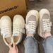 Ant City Korean Style White Niche Design 2025 New Versatile Thick Soled Canvas Women's Casual Beggar Board Shoes_vogvips.com