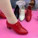 Medium Heel Small Leather Mom's 2025 Spring And Autumn New Style Single Soft Soled Dancing Women's Shoes_vogvips.com