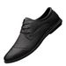 Men's Lace-up First-layer Leather Shoes Low-top Pointed Dress Leather Shoes Casual Shoes_vogvips.com