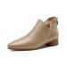 Autumn Winter New Thick Medium Heel Round Toe Short Back Zipper Fashion Martin Soft Leather Comfortable Women's Boots_vogvips.com