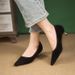Leopard Print Women's Pointed Toe Temperament, Small Heel Shoe, Cat 2025 Autumn New Item, Suede Mid Heel, Shallow Mouth_vogvips.com