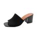 Knit High Heel Sandals With Chunky Block Heel Open Toe Summer Casual Fashion Footwear Flip Flops Thick Heel Knitted Wool High Heel Square Head Sandals_vogvips.com