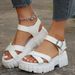 Women's Shoes Summer Large Size Women's Thick Soled Cross Strap Roman Sandals Comfortable And Breathable Belt Buckle Decoration_vogvips.com