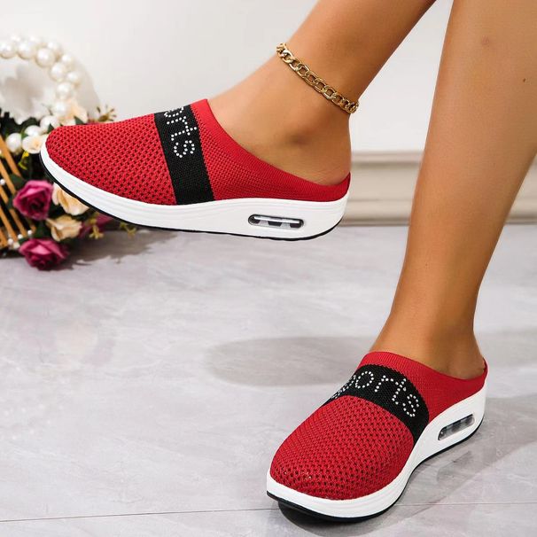 Women's Slippers Summer Breathable Casual Shoes Wedge Heel Air Cushion Casual Half Slippers_vogvips.com
