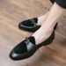 Casual Leather Shoes For Spring And Autumn, New Styles, One Foot Lazy Bean Shoes, Men's British Style Loafers_vogvips.com