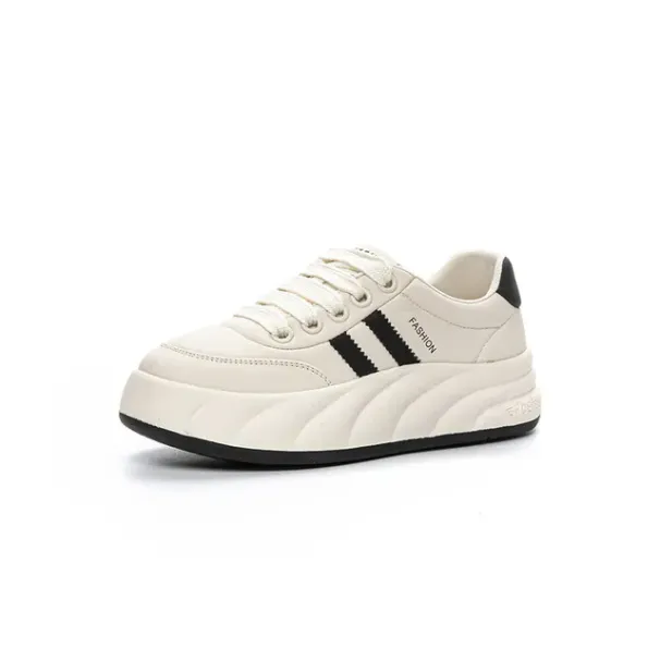 Women Cloud Shallow Mouth Wear-resistant Thick Sole Raised Small White Versatile Fashion Casual Sports Board Shoes_vogvips.com