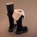 Dark White Boots For Girls, Children's Winter New Fashionable Long Fleece-Lined, Thickened, Warm Leather Boots,_vogvips.com