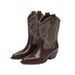 Short For Women, Washed Denim Chunky High Heel Ankle Designer Western Boots, Summer Style Printed Martin Boots_vogvips.com