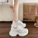 2026 Summer Women's Chunky Sneakers, Thick-Soled Mesh, Lightweight, Height-Increasing, Leg-Lengthening, Versatile Casual_vogvips.com