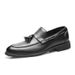 Men's leather shoes summer high-end sense of bean shoes men's slip-on fringe loafers_vogvips.com