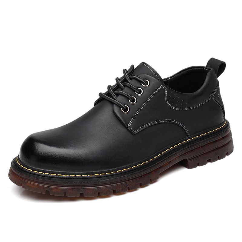 Cargo Shoes, Men's Low-Top Business Casual Shoes, Trendy And Versatile British Style Simple Big-Toe Wedding Leather Shoe_vogvips.com