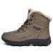 Men's High Top Hiking Shoes With Waterproof And Plush Thick Snow Boots_vogvips.com