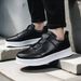Euro Step Men's Slip-On Shoes Elastic Lightweight Comfortable Casual Sneakers White And Black Styles_vogvips.com