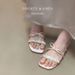 Lan Cabinet Edition ~ French Stunning Bowknot Rhinestone Sandals For Women Summer 2025 New Fairy Style Open-toe Slippers_vogvips.com