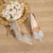 Women's Shoes Wedding Shoes High Heels Women's Stiletto Sequins Fashionable Bow Champagne Color Ladies Single Shoes French Temperament Single Shoes_vogvips.com