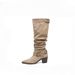 Pointed Toe White High For Women, New Summer Style, Over-the-Knee Thick Heel Riding Boots, Slimming Long Boots With Wide_vogvips.com