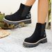 Women's Plus Size Elastic Ankle Boots British Style Embroidered Suede Round Toe Winter Martin Boots Red Black Over-the-Ankle PU_vogvips.com