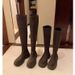 Grape Mom Style Versatile Round Toe Thick Sole Height Increasing Chunky Heel Slimming Suede Long Autumn Winter Women_vogvips.com