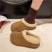 Women's Shoes Thick Soled Birkenstocks For Women, Winter Plush Slip On Cotton Slippers, Closed Toe Slippers For Outdoor Wear, Height Enhancing_vogvips.com