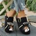 Fashionable Cartoon Animal Pattern Thick-soled Baotou Slippers Spring Summer New Women's Buckle Casual Outdoor Slip-on Slippers_vogvips.com