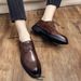 Spring Summer Men's Leather Korean Trendy Wedding Groom Groomsman Formal British Style Brogue Casual Shoes_vogvips.com