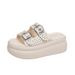 Women's French Polka Dot Platform Sandals 2026 New Style Summer Casual Height Increasing Shoes Wear with Skirts Versatile_vogvips.com