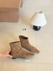 Pointed Toe Chunky Heel Khaki Slim Women's Shoes 2025 New Spring Autumn Single Suede Korean Style Short Boots_vogvips.com