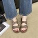 Summer New Women's Fashion Versatile Square Buckle Trendy Home Non-Slip Flat Beach Sandals For Outdoor Wear_vogvips.com